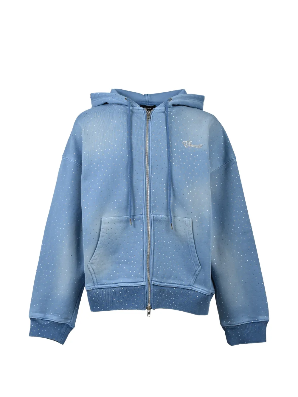 BREATH zip embellished hoodie - Blu