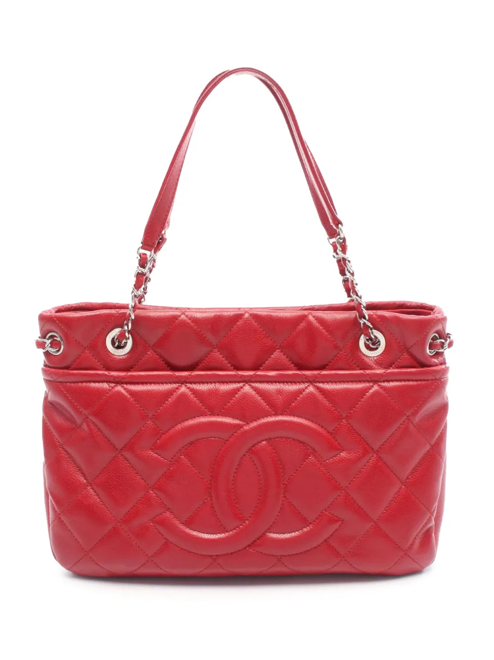 CHANEL Pre-Owned Borsa tote in pelle Caviar trapuntata Soft Shopper 2012-2013 - Rosso