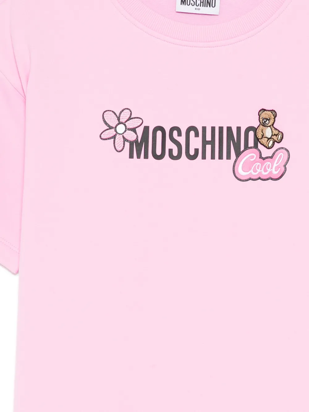 Moschino Kids Jurk met teddybeerprint Roze