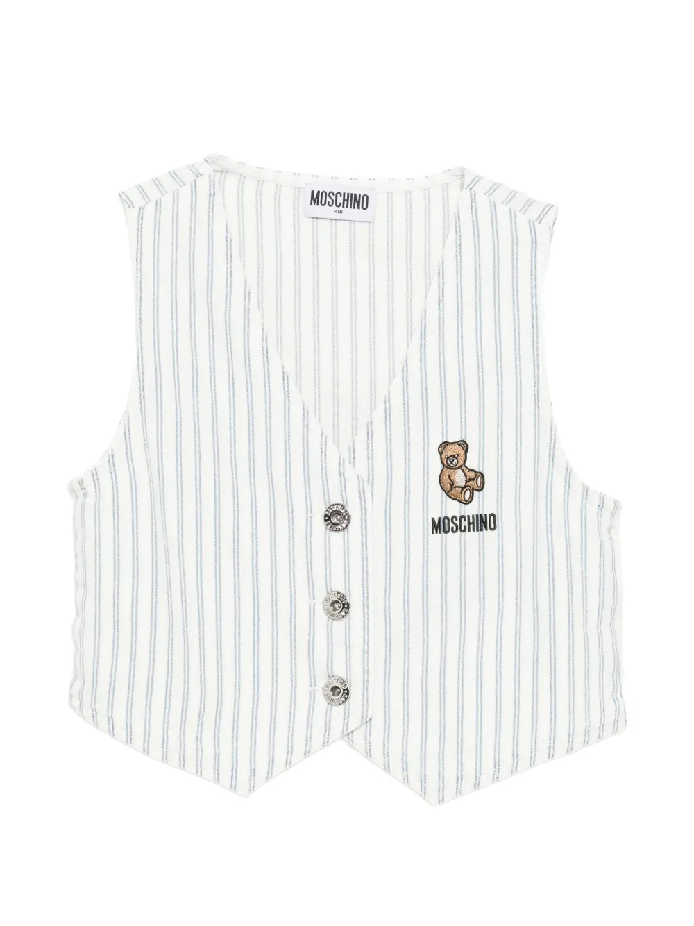 Moschino Kids striped waistcoat - White