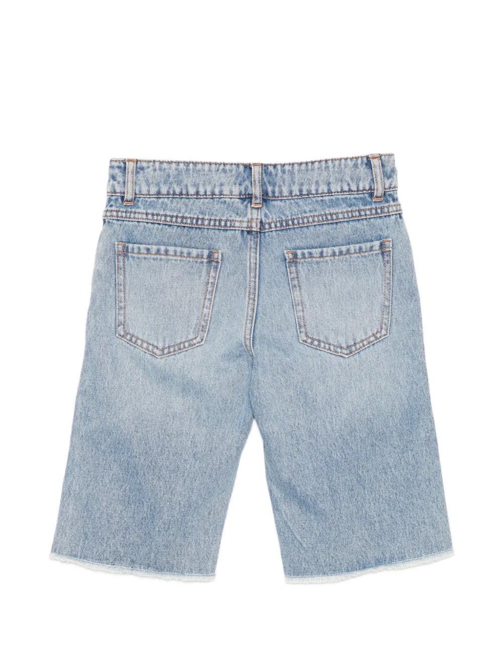 Moschino Kids Gerafelde spijkershorts Blauw