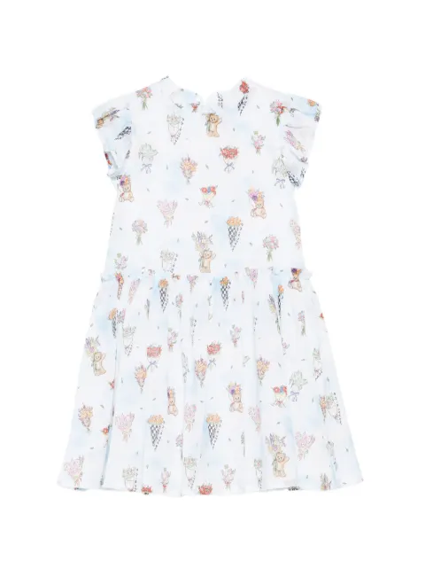 Moschino Kids vestido con estampado floral y volantes