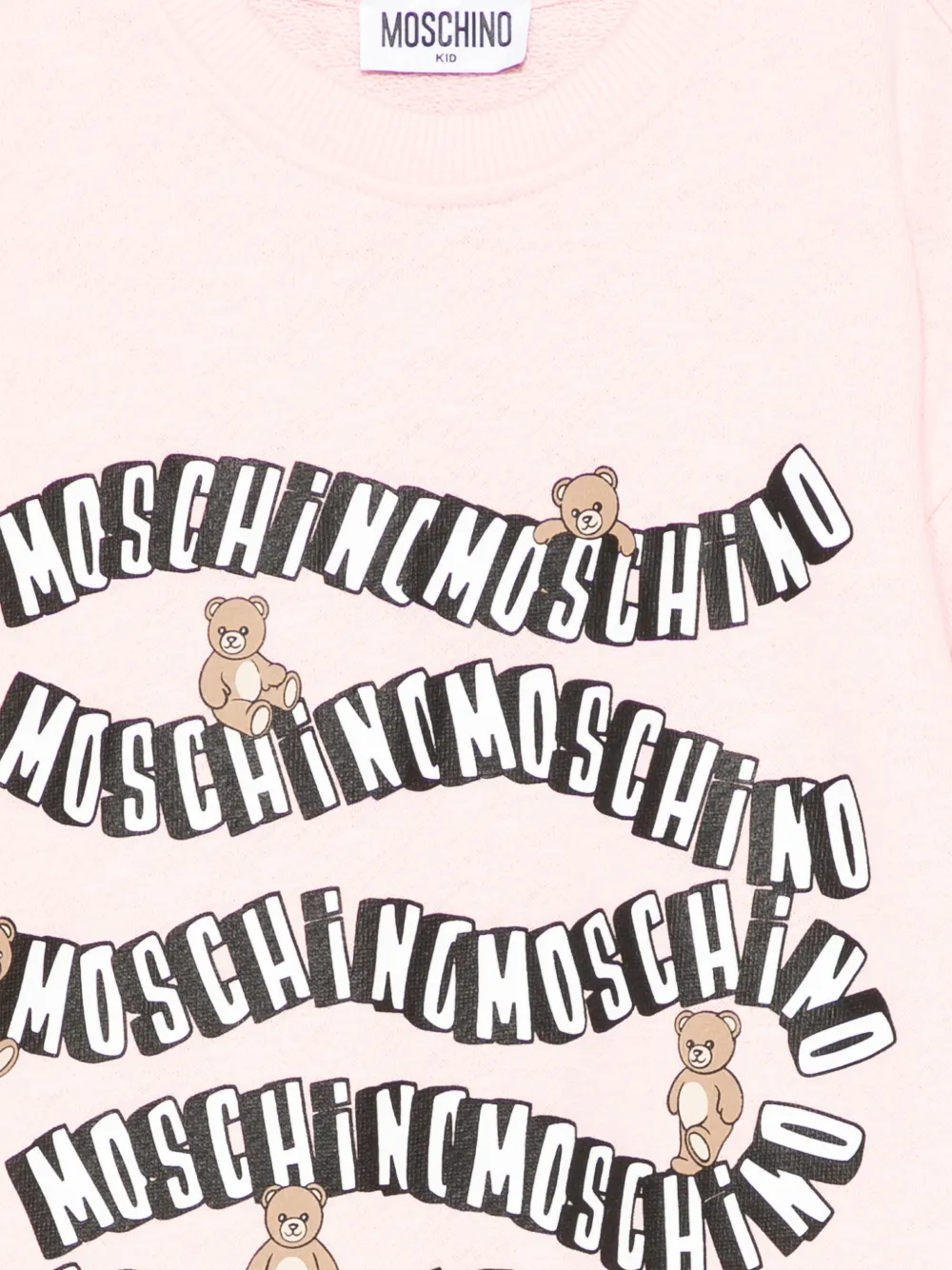Moschino Kids Jurk met teddybeer en logo Roze