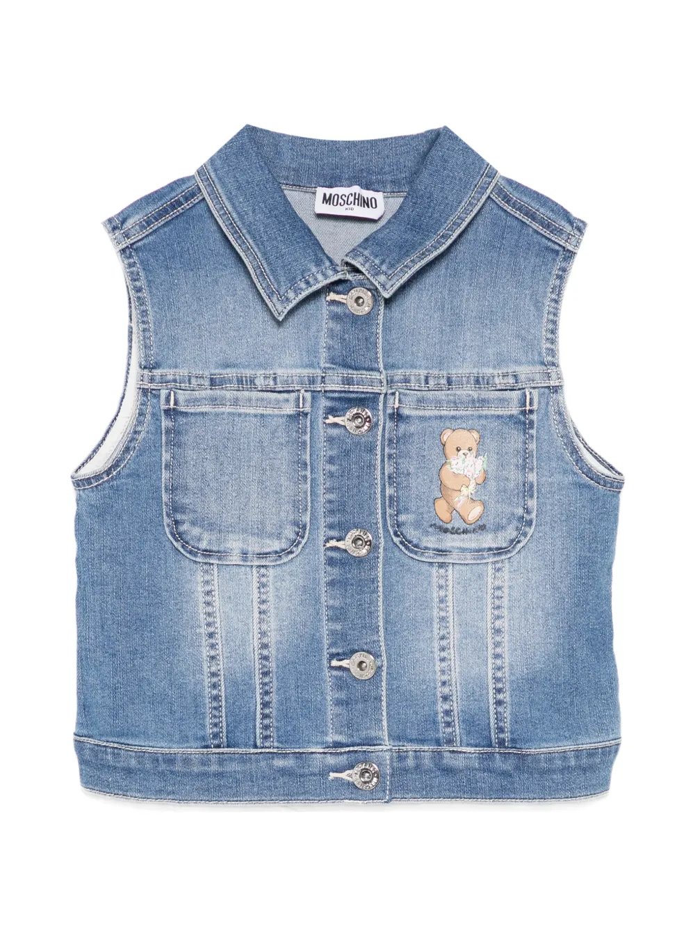 Moschino Kids denim vest - Blau
