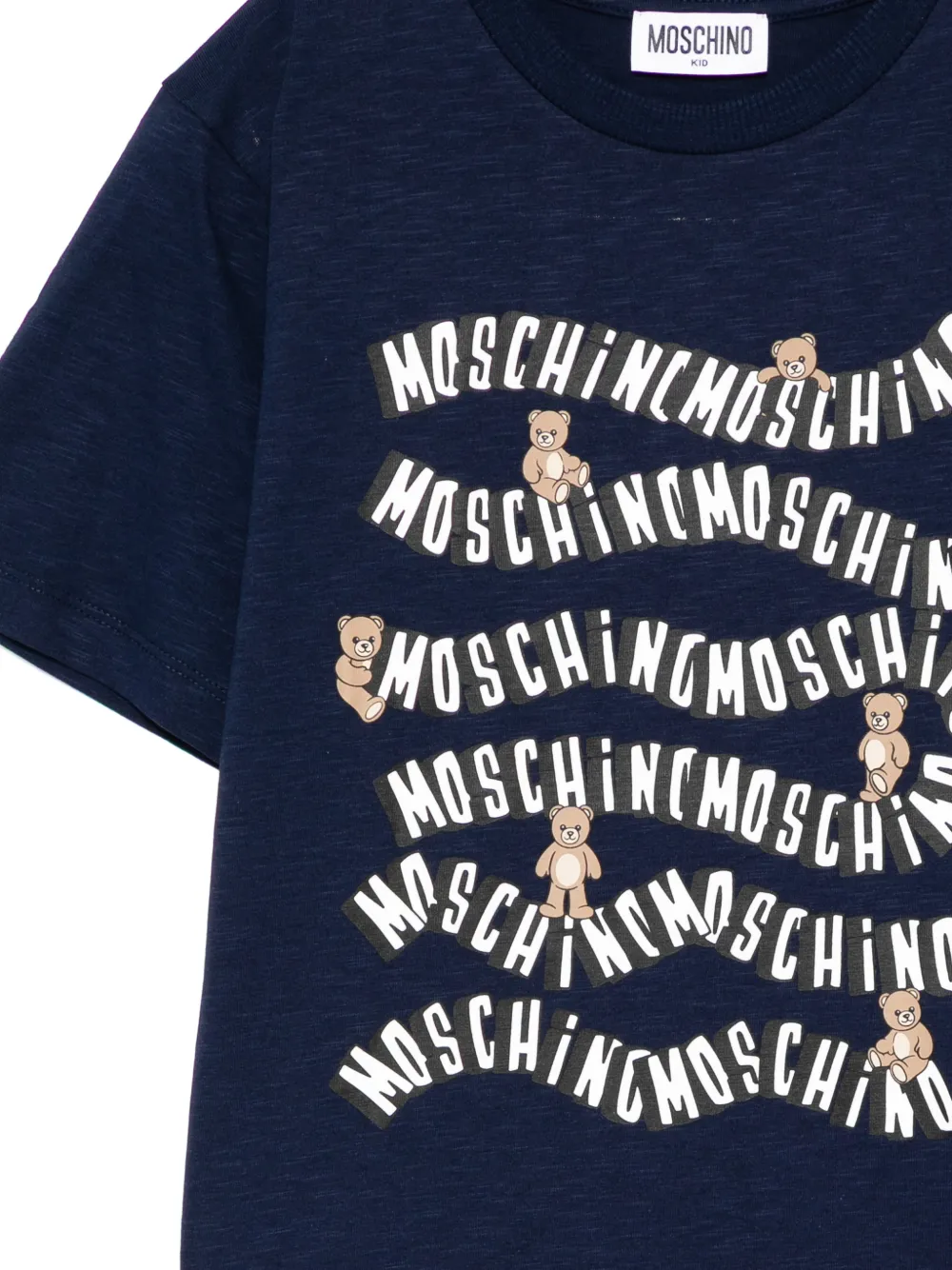 Moschino Kids T-shirt met teddybeerprint Blauw
