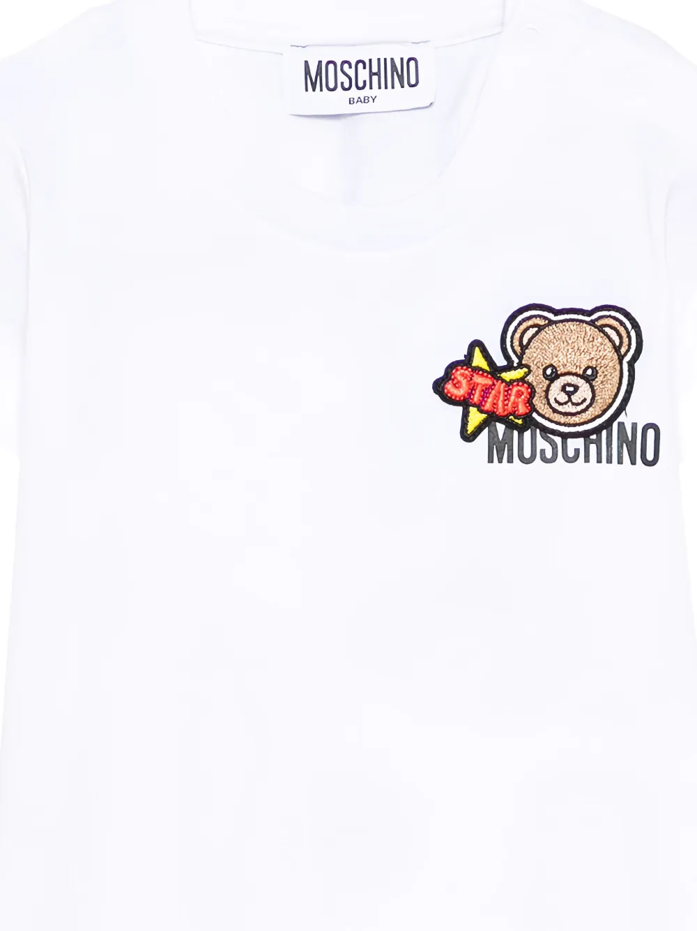 Moschino Kids T-shirt met teddybeerapplicatie Wit