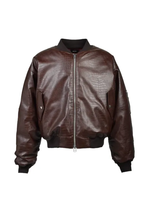 BREATH crocodile-effect bomber jacket
