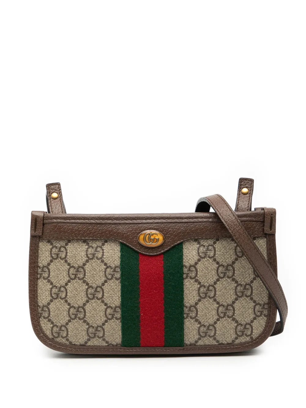 Gucci Pre-Owned 2016-2026 GG Supreme Web Ophidia crossbody bag - Marrone