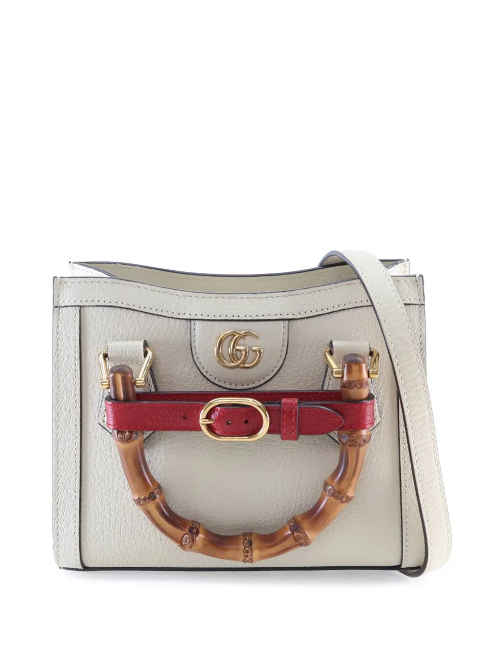 Gucci Pre-Owned 2016-2025 Small Calfskin Bamboo Diana Tote satchel - Bianco