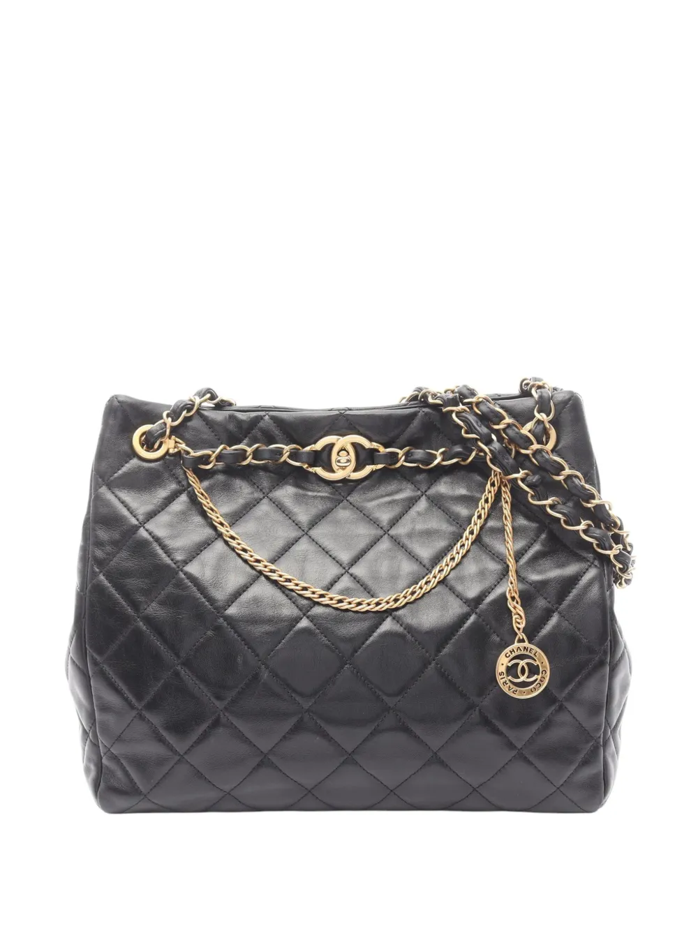 CHANEL Pre-Owned 2021-2026 CC Quilted Lambskin tote bag - Nero