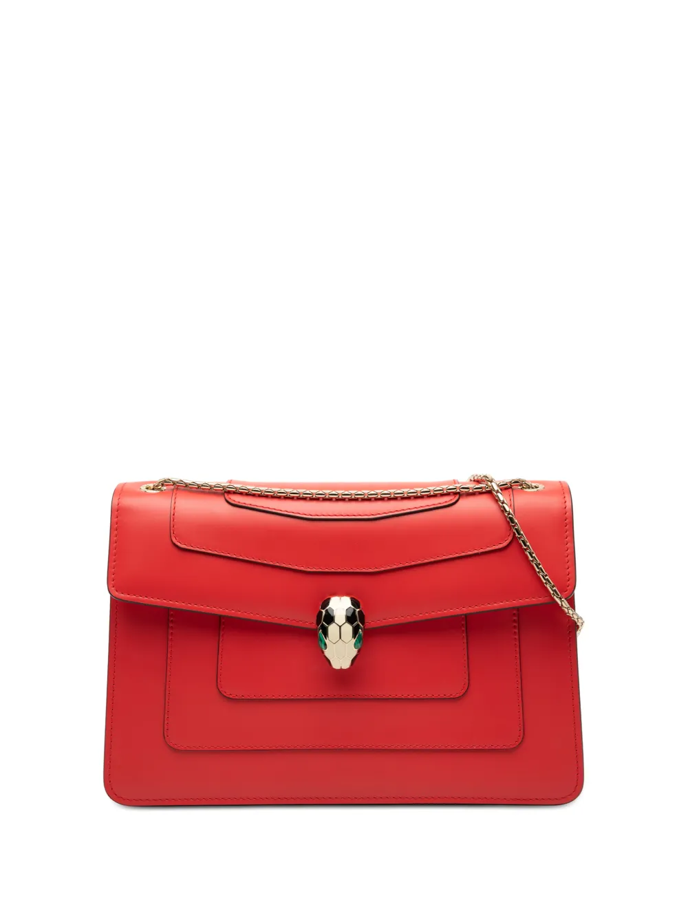 Bvlgari Pre-Owned Borsa a spalla Serpenti Forever media in pelle di vitello 2000-2025 - Rosso