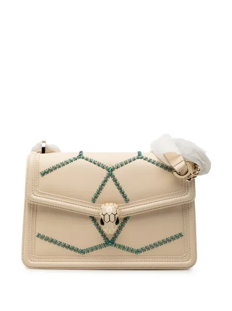 Bvlgari Pre-Owned sac porté épaule Serpenti Forever en cuir à coutures au point roulé (2010-2026)