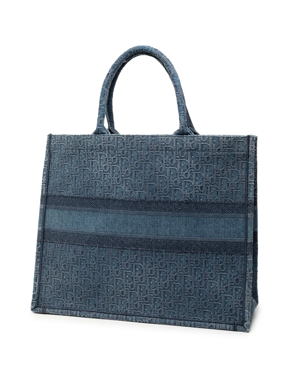 2019 Large Oblique Denim Book Tote Bag