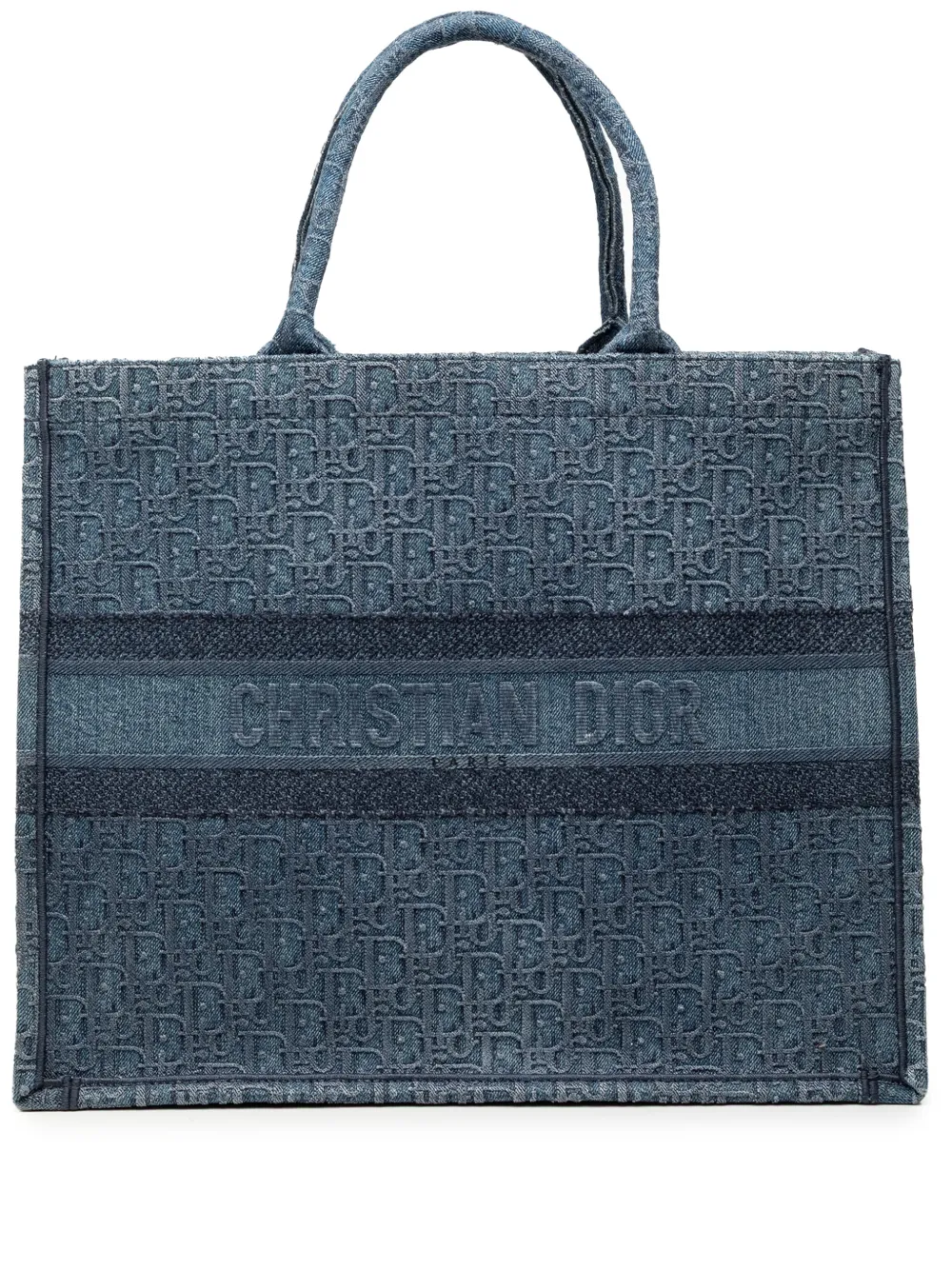 Christian Dior Pre-Owned Borsa tote Book grande con motivo Oblique 2019 - Blu