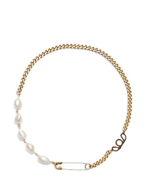 Labelled Jewellery safety-pin pearl necklace