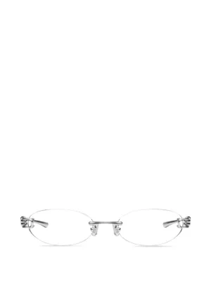 Gentle Monster Origami 02 Glasses | Silver | FARFETCH