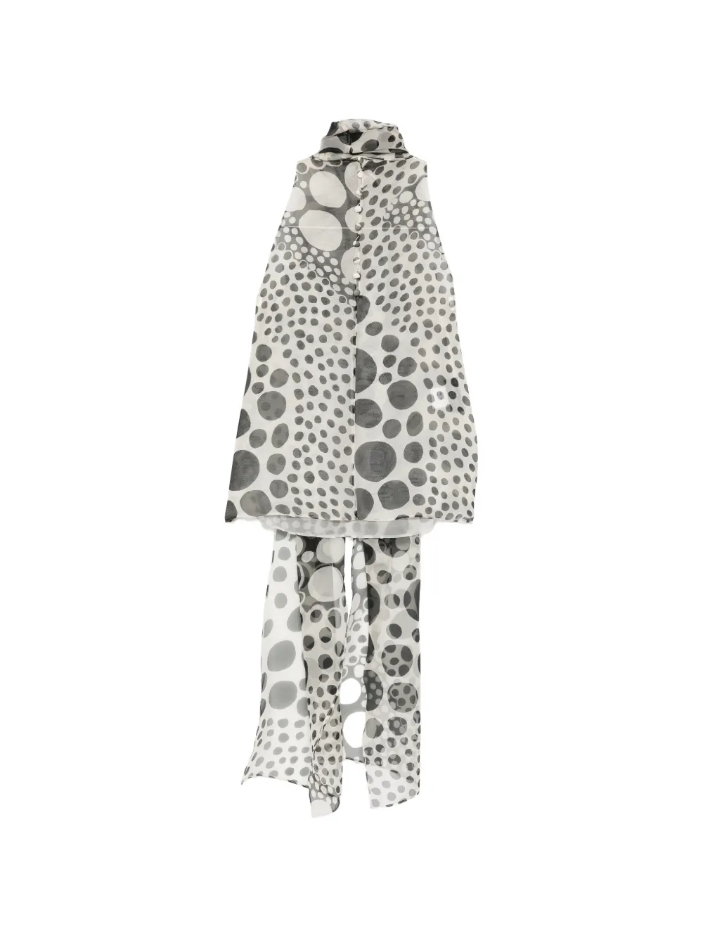 Isabel Sanchis Blouse met stippen en sjaal Wit