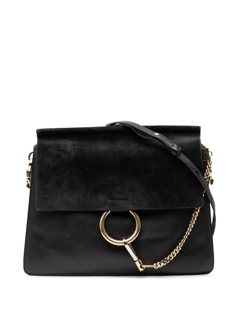 Chloé Pre-Owned 2010-2026 Medium Calfskin and Suede Faye crossbody bag - Nero