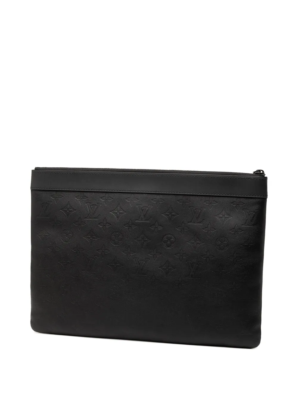  Louis Vuitton Pre-owned 2018 Monogram Shadow Discovery Pochette Clutch Bag - Black 