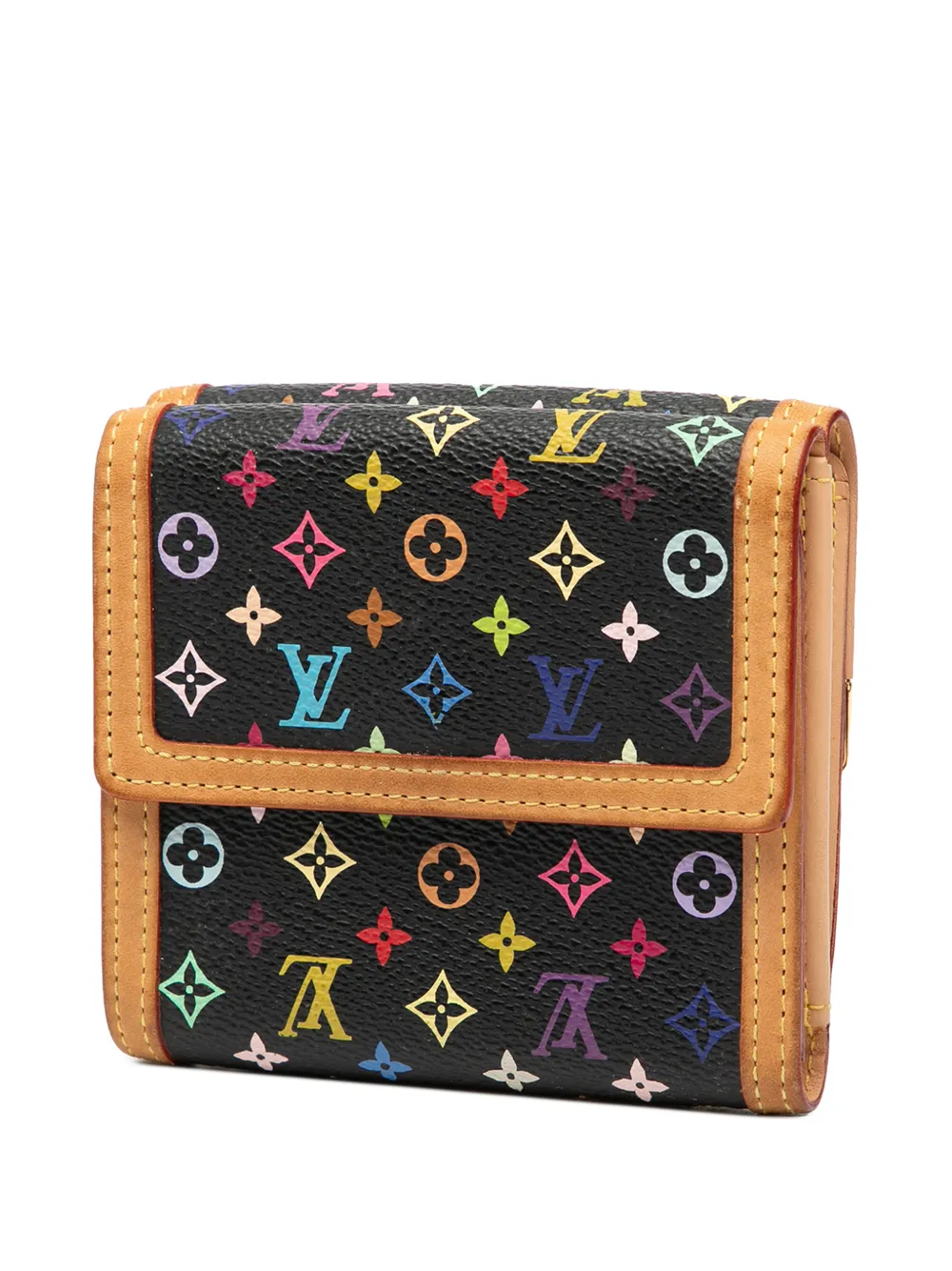  Louis Vuitton Pre-owned 2007 Monogram Multicolore Portefeuille Elise Trifold Wallet Small Wallets - Black 