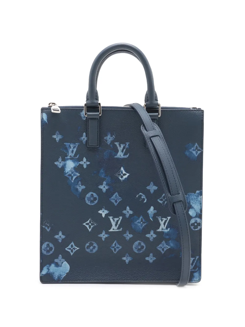 Louis Vuitton Pre-Owned 2021-2025 Monogram Ink Watercolor Sac Plat Zippe satchel - Blu