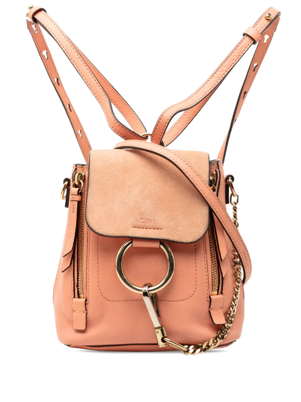 Chloé Pre-Owned 2018 Mini Calfskin and Suede Faye backpack - Rosa
