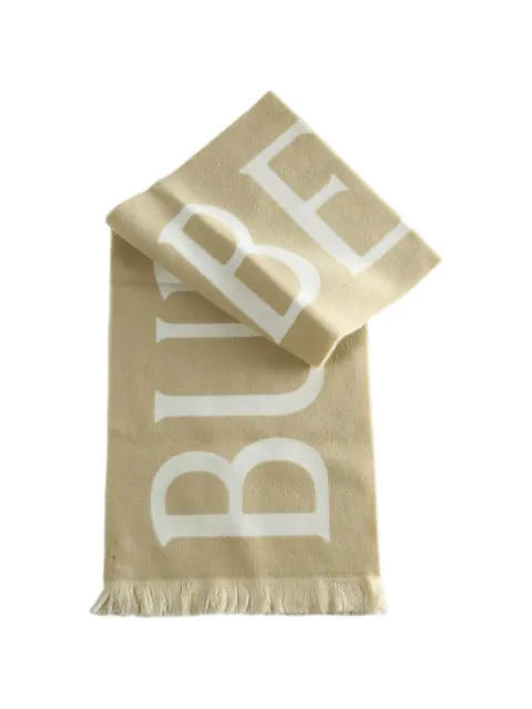 Burberry وشاح بشراشيب وزينة جرافيك