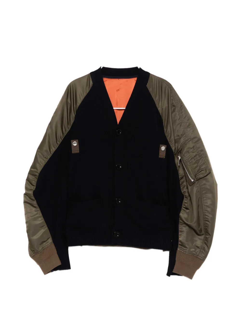 sacai twill cardigan - Verde