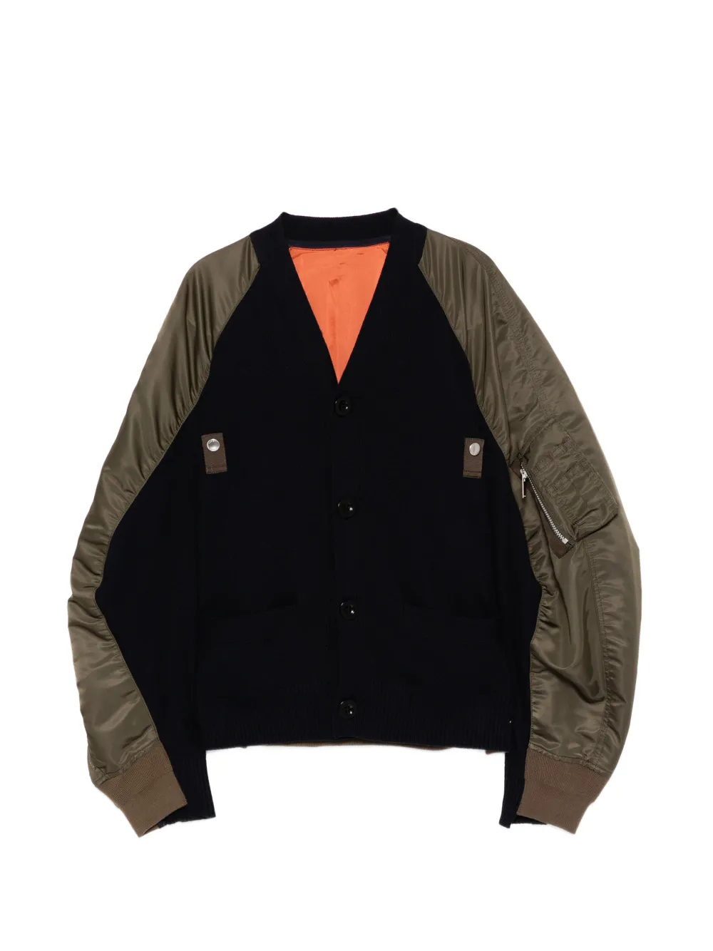 sacai twill cardigan - Verde