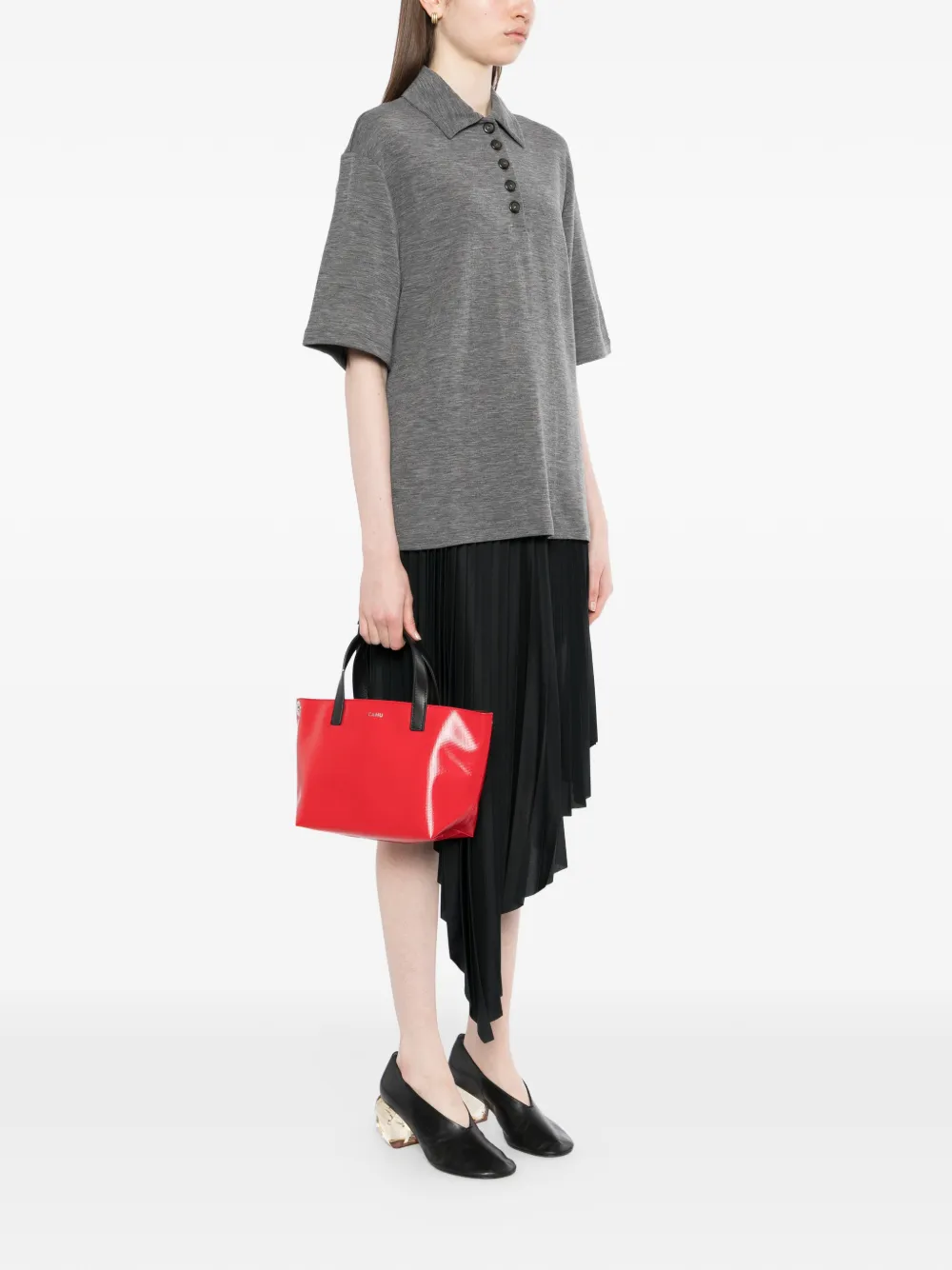  Cahu Logo-printed Tote Bag - Red 