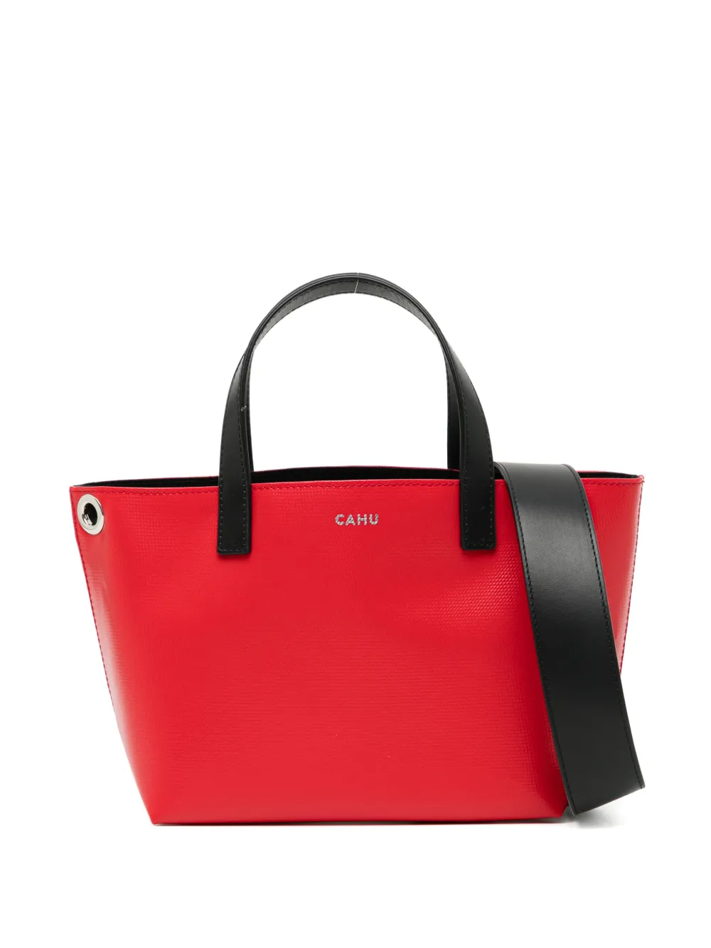 Cahu logo-printed tote bag - Rosso