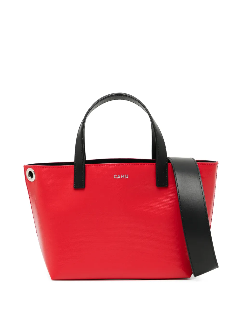 Cahu logo-printed tote bag - Rosso