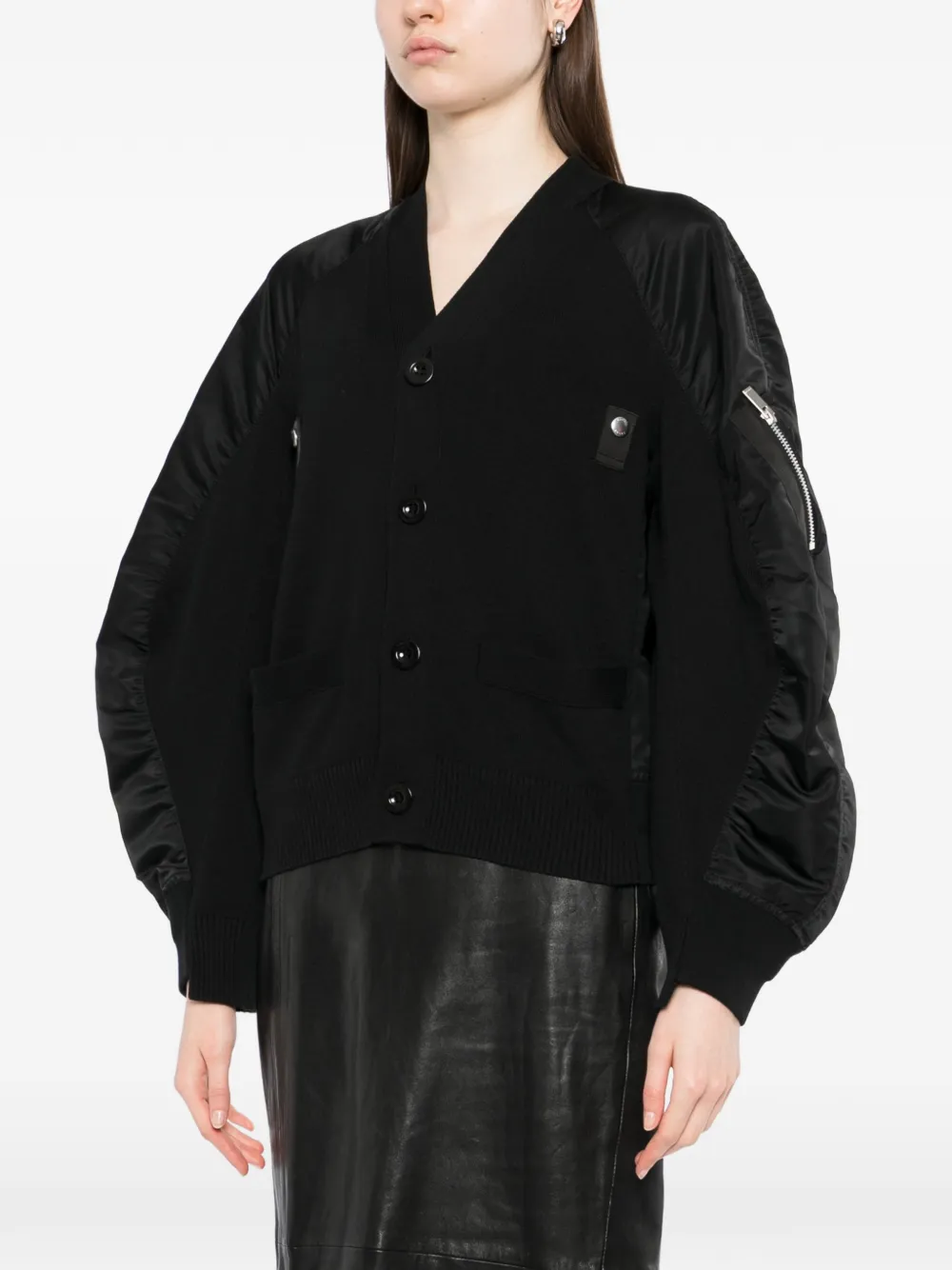 sacai Vest met vlakken Zwart