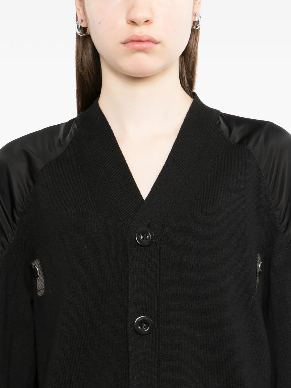 sacai Vest met vlakken Zwart