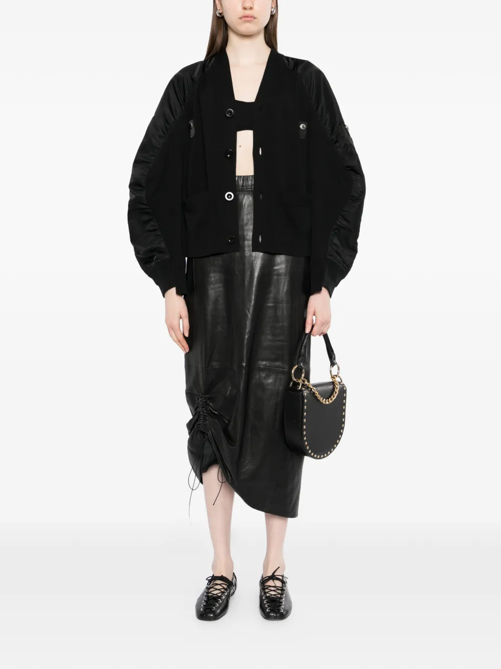 sacai Vest met vlakken Zwart