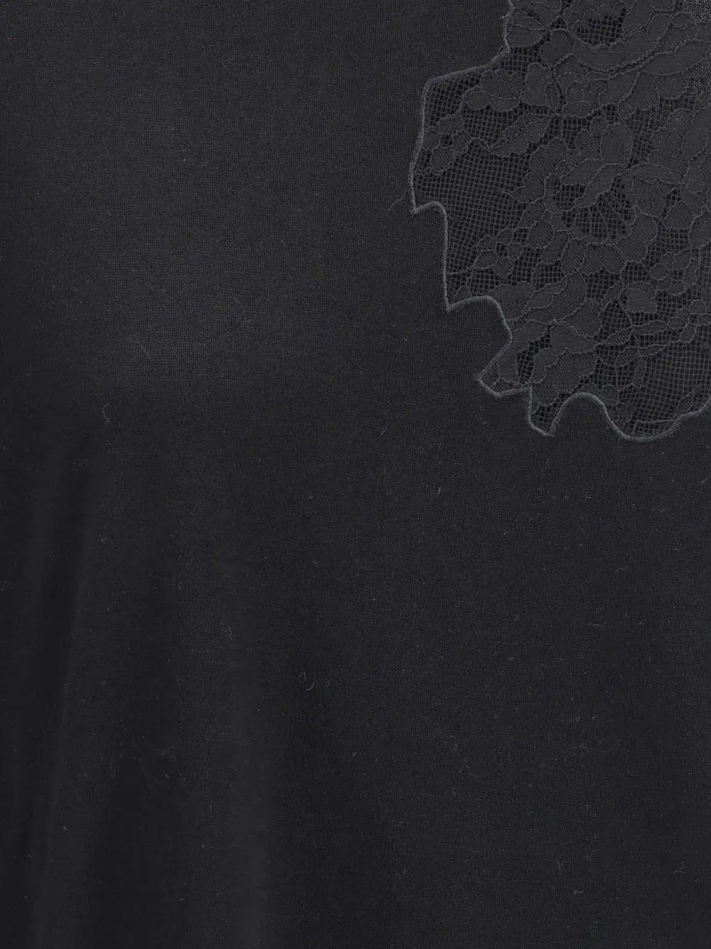 Max Mara T-shirt met kanten applicatie Zwart