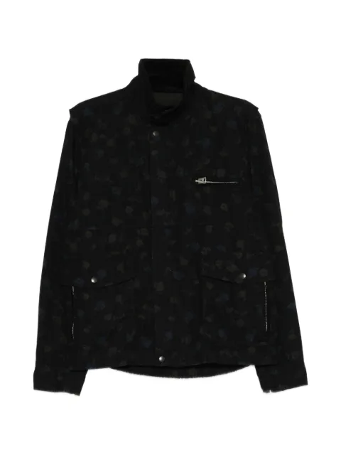 sacai floral-print high-neck jacket