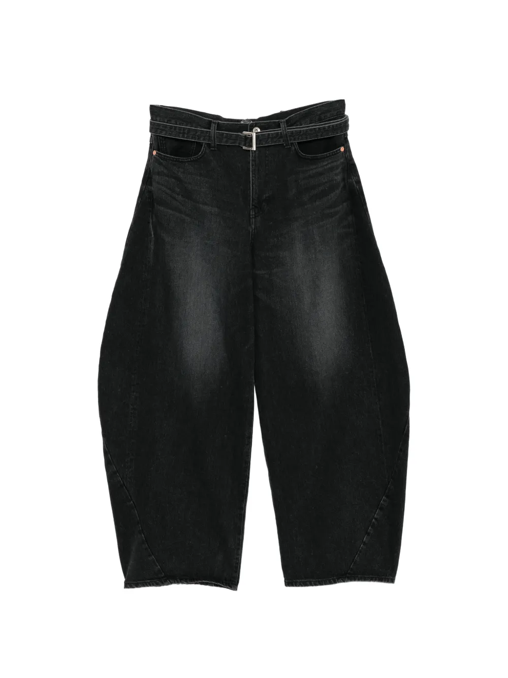 sacai faded wide-leg jeans - Nero