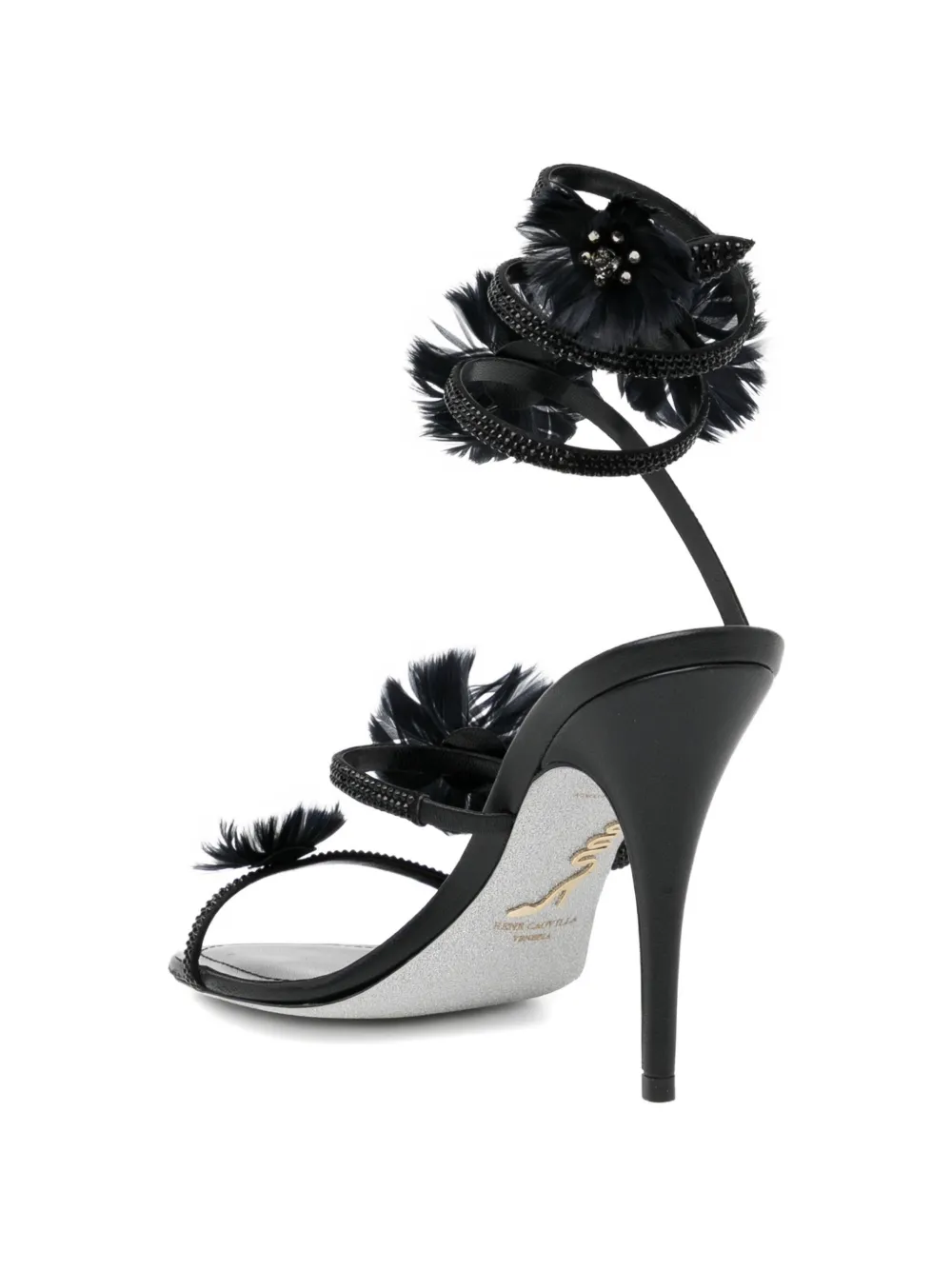 René Caovilla 100mm Jolene sandals Zwart
