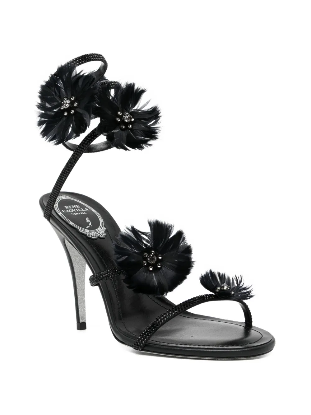 René Caovilla 100mm Jolene sandals Zwart