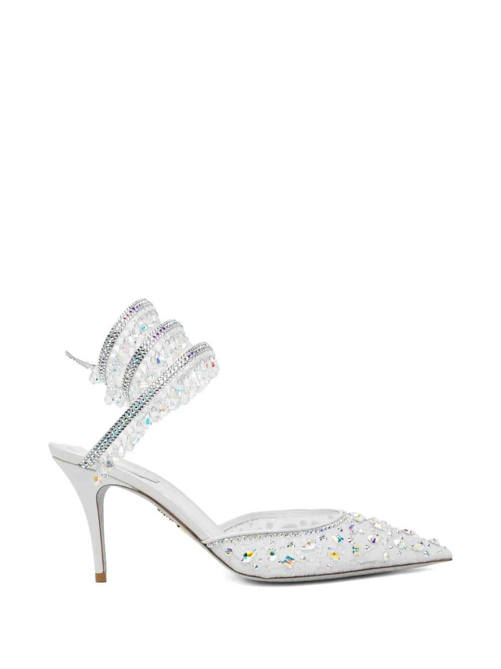 René Caovilla 80mm crystal-embellished pumps Wit