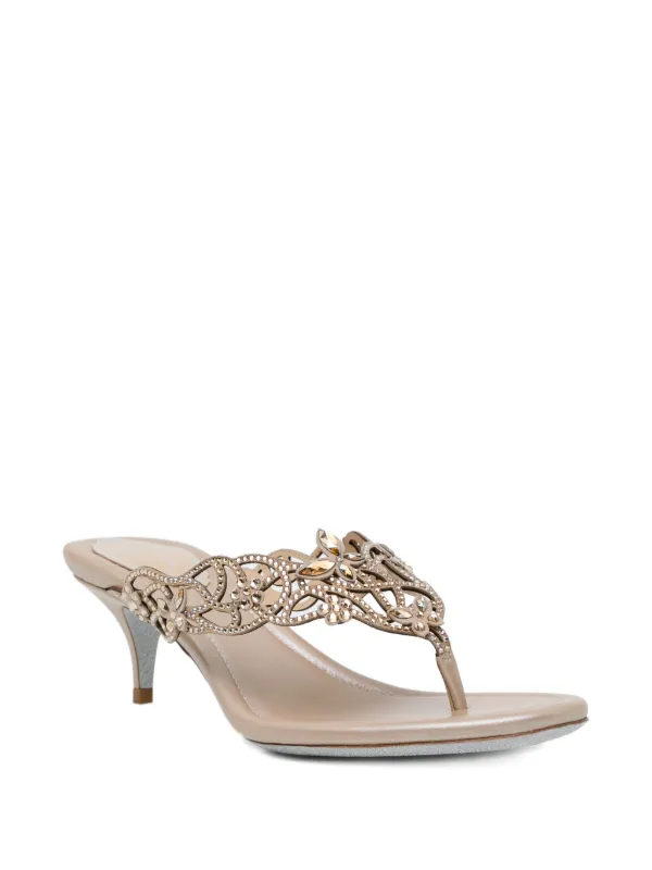 Rene Caovilla ビジューサンダル 37 René Caovilla ビジュー サンダル | ニュートラル | FARFETCH JP