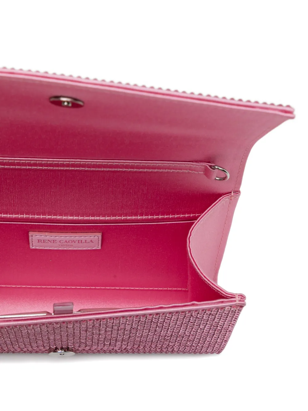 René Caovilla Clutch met kristallen Roze
