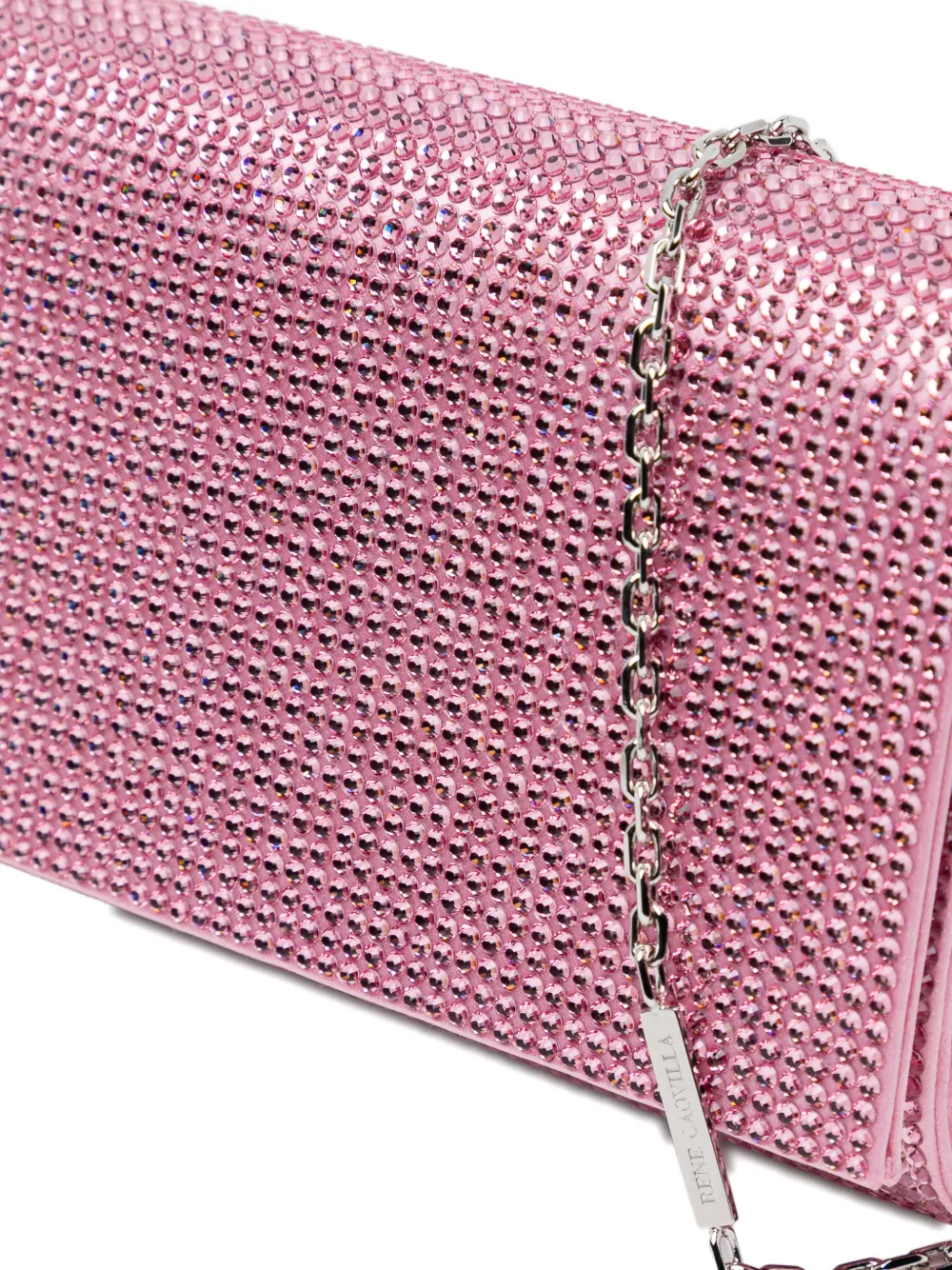 René Caovilla Clutch met kristallen Roze
