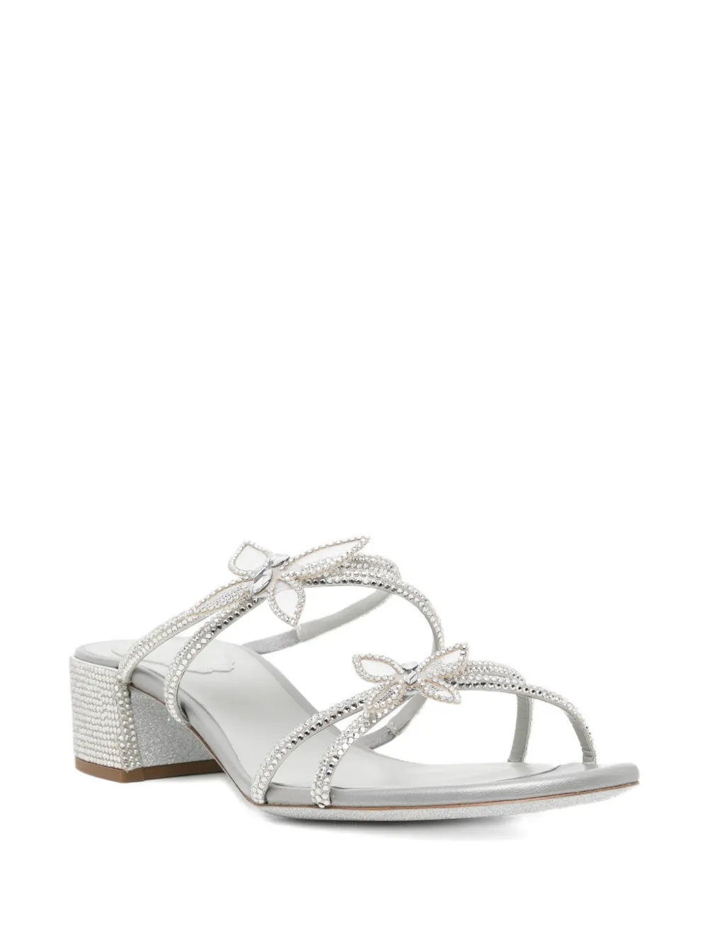 René Caovilla 40mm crystal-embellished sandals Zilver