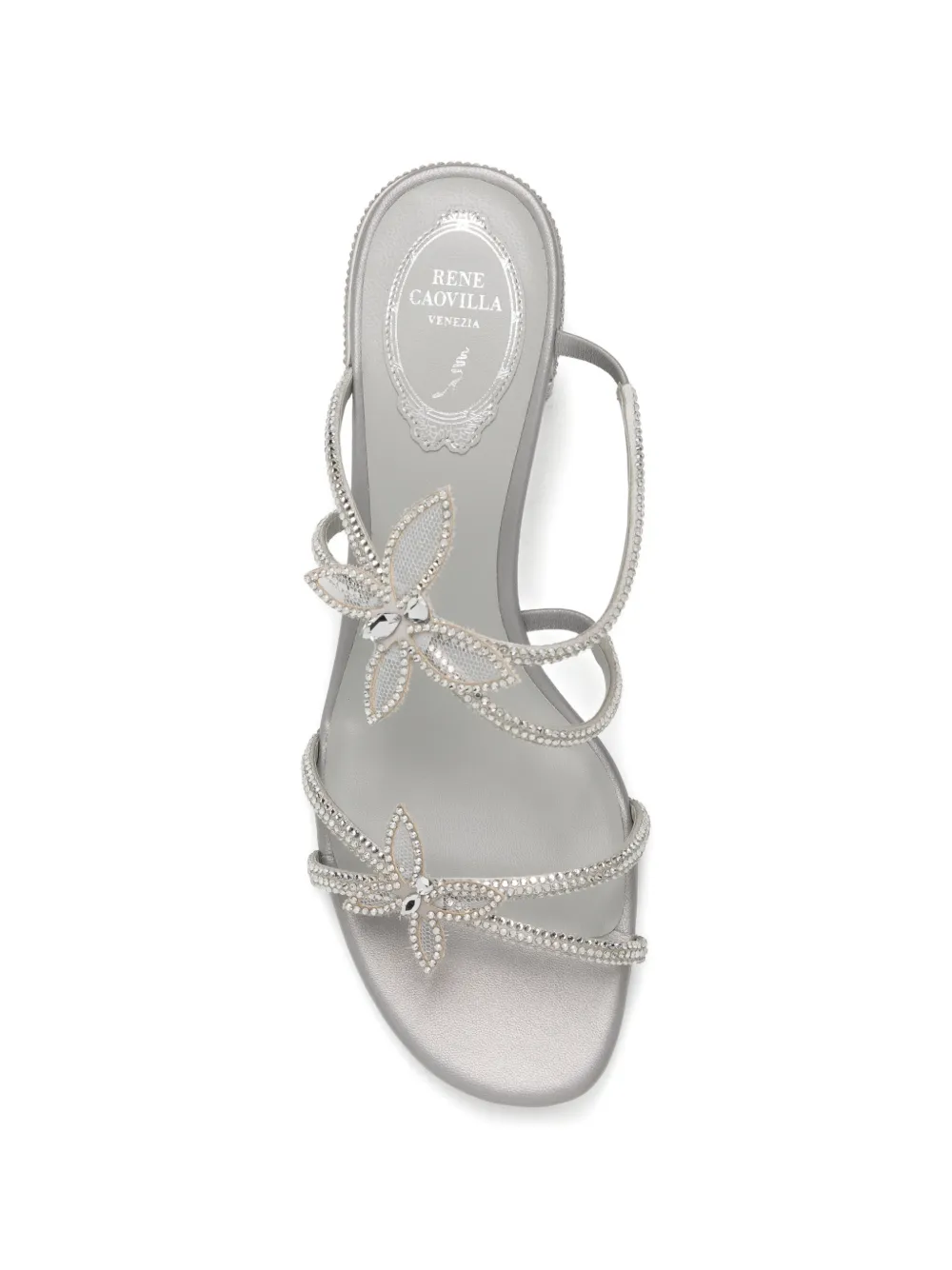 René Caovilla 40mm crystal-embellished sandals Zilver