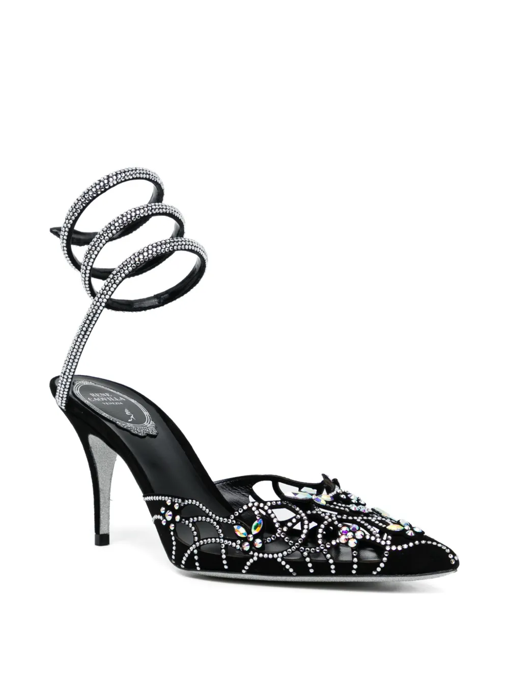 René Caovilla 80mm crystal-embellished pumps Zwart