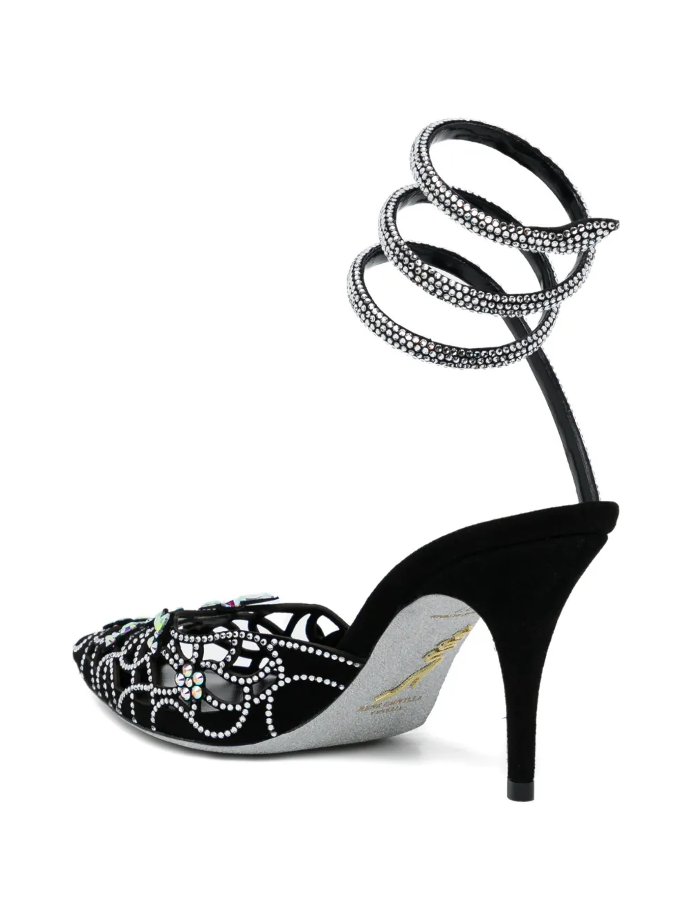 René Caovilla 80mm crystal-embellished pumps Zwart