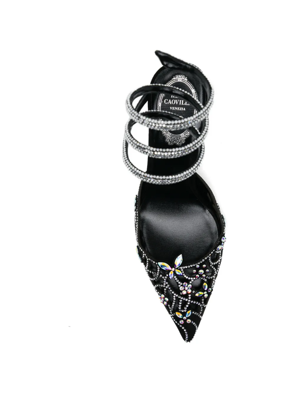 René Caovilla 80mm crystal-embellished pumps Zwart