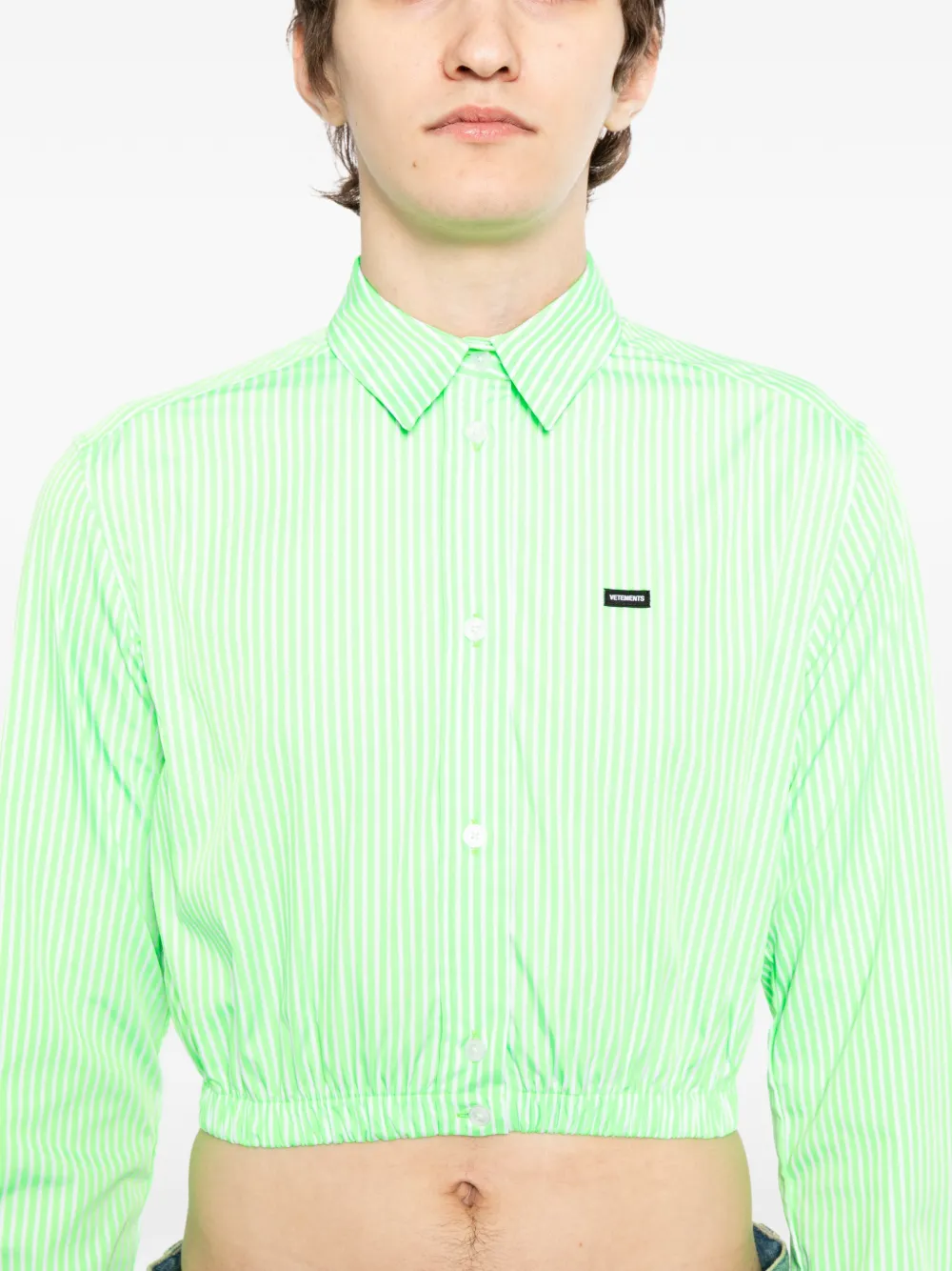 VETEMENTS Gestreept overhemd Groen